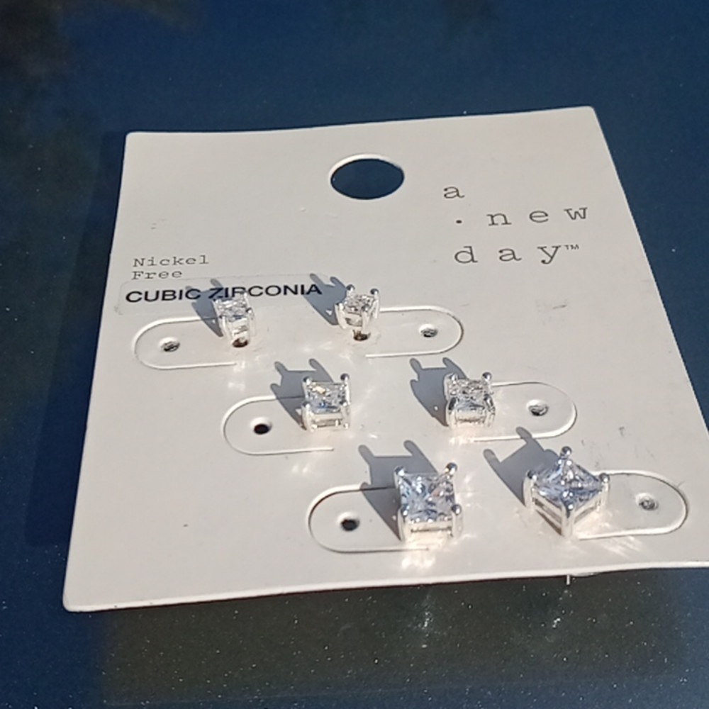 A new day princess cut earrings